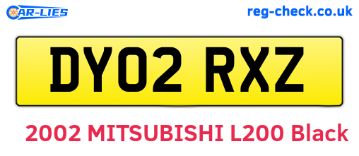 DY02RXZ are the vehicle registration plates.