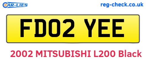 FD02YEE are the vehicle registration plates.