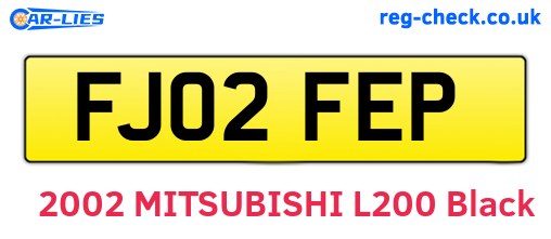 FJ02FEP are the vehicle registration plates.