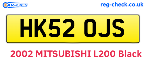 HK52OJS are the vehicle registration plates.