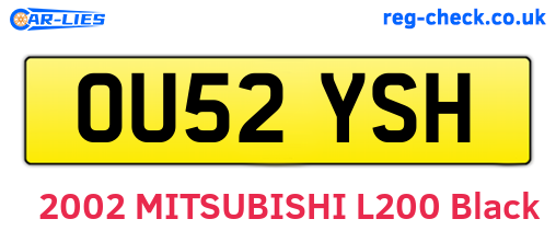 OU52YSH are the vehicle registration plates.