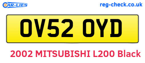 OV52OYD are the vehicle registration plates.