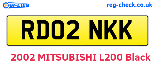 RD02NKK are the vehicle registration plates.