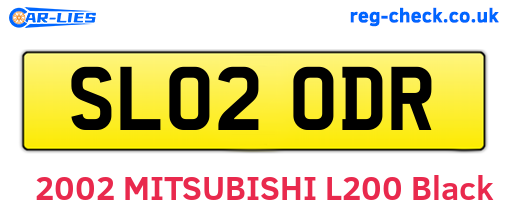 SL02ODR are the vehicle registration plates.