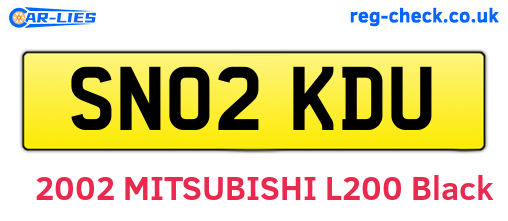 SN02KDU are the vehicle registration plates.