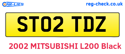 ST02TDZ are the vehicle registration plates.