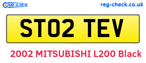 ST02TEV are the vehicle registration plates.