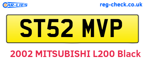 ST52MVP are the vehicle registration plates.