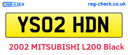 YS02HDN are the vehicle registration plates.