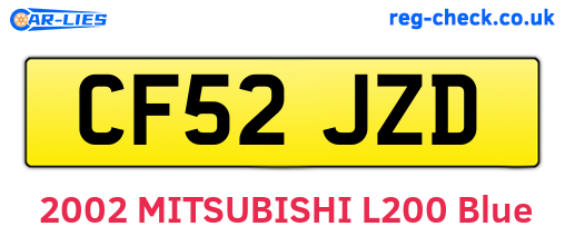 CF52JZD are the vehicle registration plates.