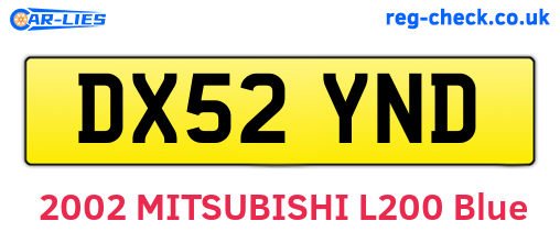 DX52YND are the vehicle registration plates.