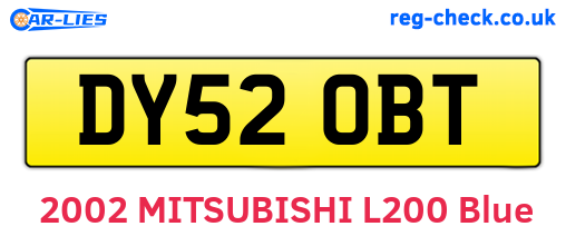 DY52OBT are the vehicle registration plates.