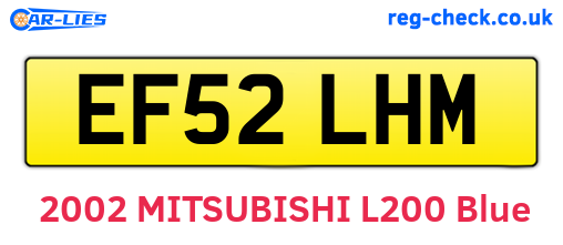 EF52LHM are the vehicle registration plates.