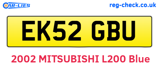 EK52GBU are the vehicle registration plates.