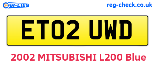 ET02UWD are the vehicle registration plates.