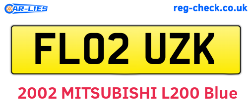 FL02UZK are the vehicle registration plates.