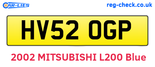 HV52OGP are the vehicle registration plates.