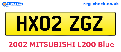 HX02ZGZ are the vehicle registration plates.