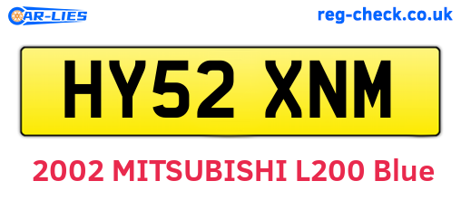 HY52XNM are the vehicle registration plates.
