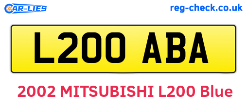 L200ABA are the vehicle registration plates.