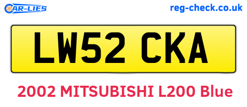 LW52CKA are the vehicle registration plates.