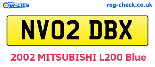 NV02DBX are the vehicle registration plates.