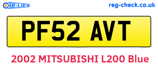 PF52AVT are the vehicle registration plates.
