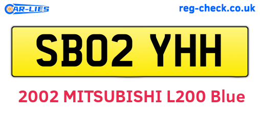 SB02YHH are the vehicle registration plates.