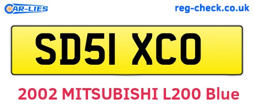 SD51XCO are the vehicle registration plates.