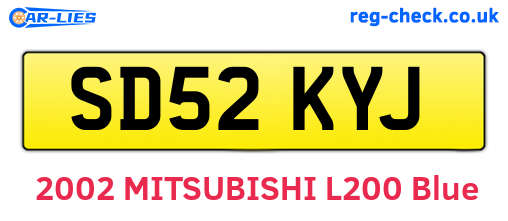 SD52KYJ are the vehicle registration plates.