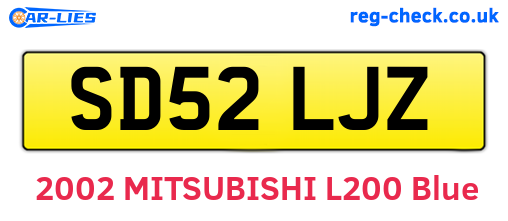 SD52LJZ are the vehicle registration plates.