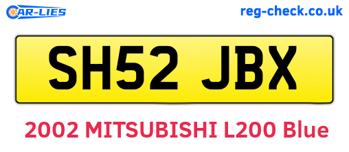 SH52JBX are the vehicle registration plates.