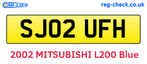SJ02UFH are the vehicle registration plates.