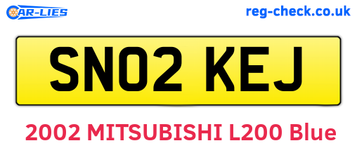 SN02KEJ are the vehicle registration plates.
