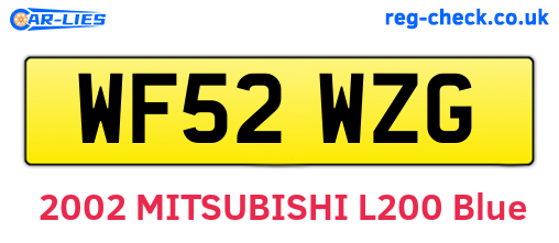 WF52WZG are the vehicle registration plates.