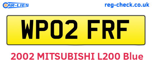 WP02FRF are the vehicle registration plates.