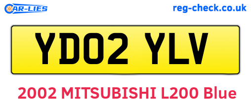 YD02YLV are the vehicle registration plates.