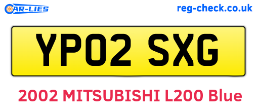 YP02SXG are the vehicle registration plates.