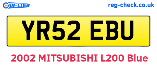 YR52EBU are the vehicle registration plates.