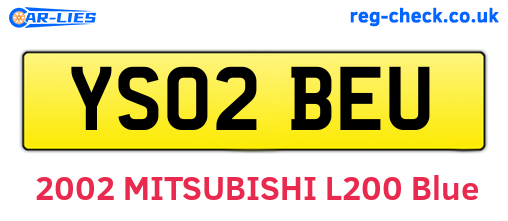 YS02BEU are the vehicle registration plates.