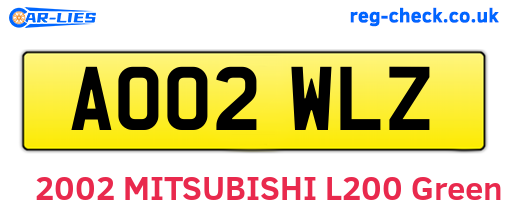 AO02WLZ are the vehicle registration plates.