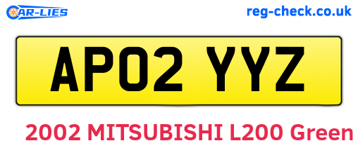 AP02YYZ are the vehicle registration plates.