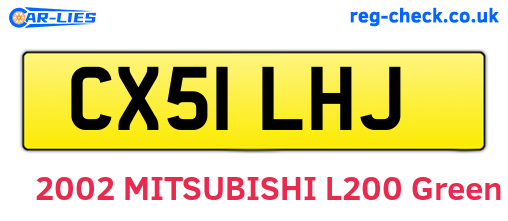 CX51LHJ are the vehicle registration plates.