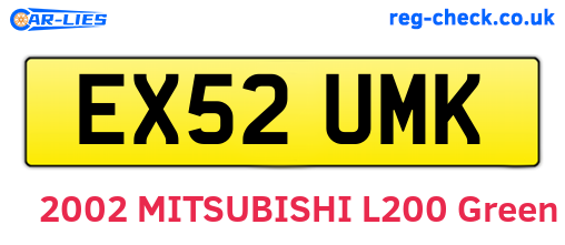 EX52UMK are the vehicle registration plates.