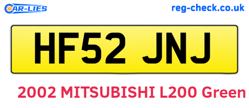 HF52JNJ are the vehicle registration plates.