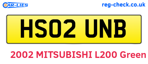 HS02UNB are the vehicle registration plates.