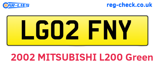 LG02FNY are the vehicle registration plates.