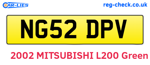 NG52DPV are the vehicle registration plates.
