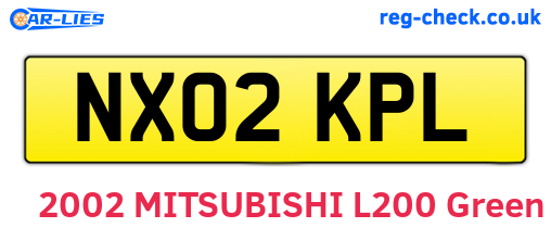 NX02KPL are the vehicle registration plates.