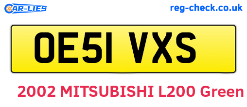 OE51VXS are the vehicle registration plates.